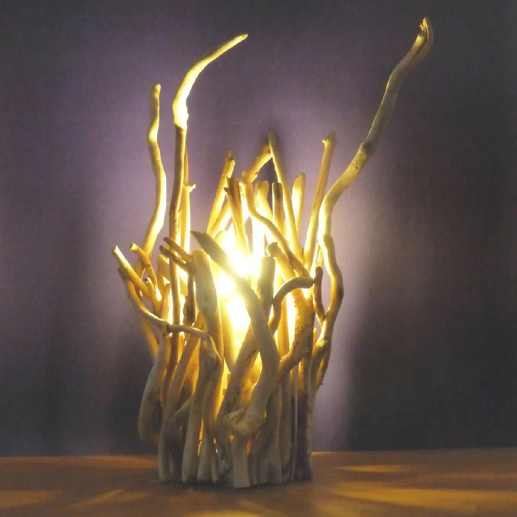 Bespoke driftwood twig lamp