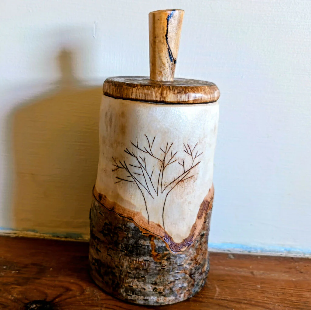 Birch Trinket Box - with tree decoration. - Image 2