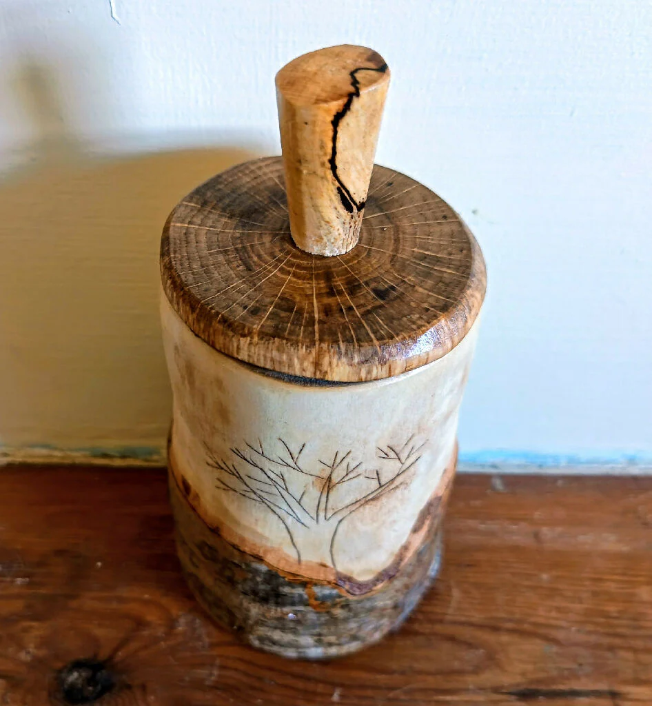 Birch Trinket Box - with tree decoration. - Image 3