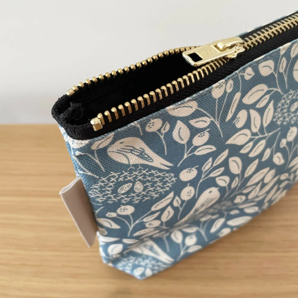 Bird in a Nest Cosmetic Bag in Wedgewood Blue - Image 2