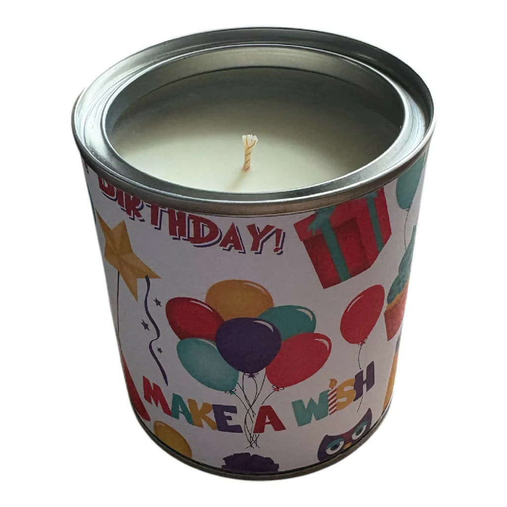 Birthday Candle Tin 220g – Soy Wax Candle Gift with Reusable Tin