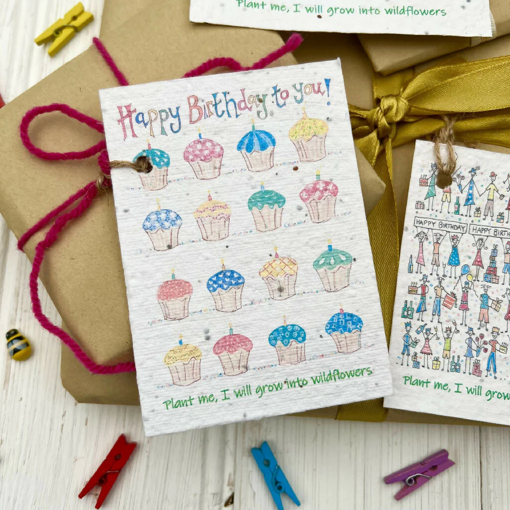 Birthday Seed Paper Gift Tags - Set of Four - Image 4