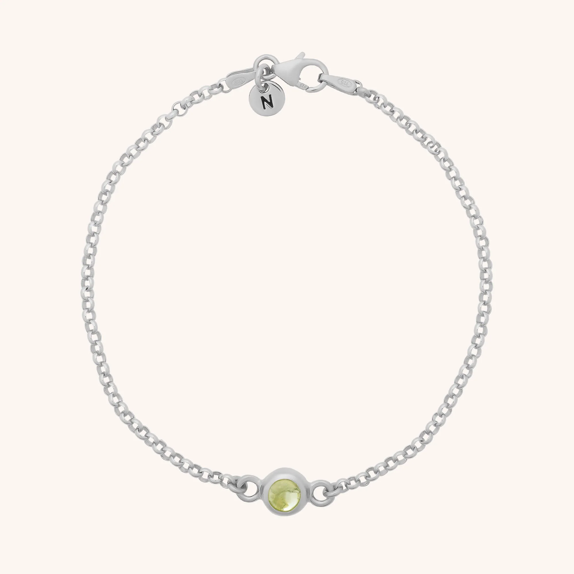 Birthstone Gem Dot Bracelet - August