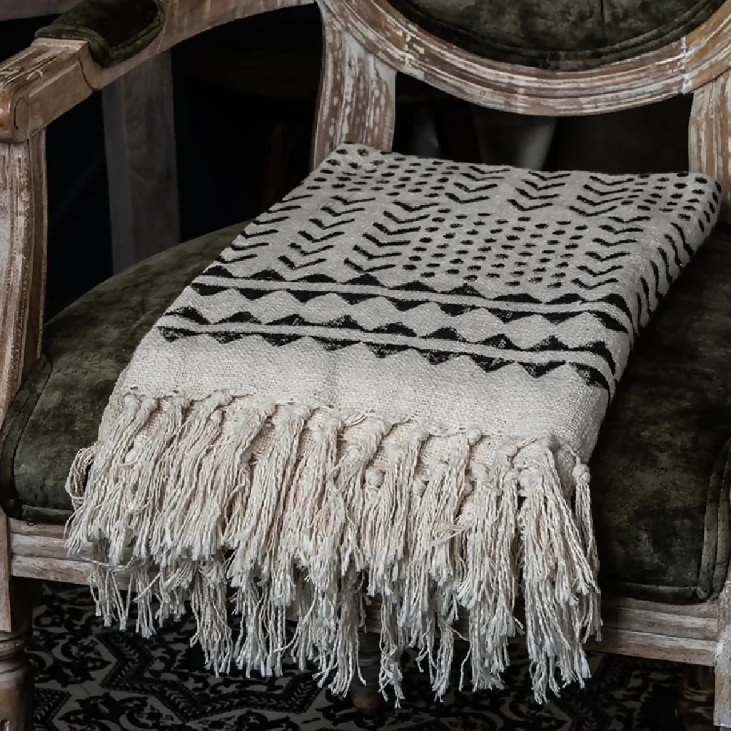 Black and White Pattern Throw Blanket - Image 7