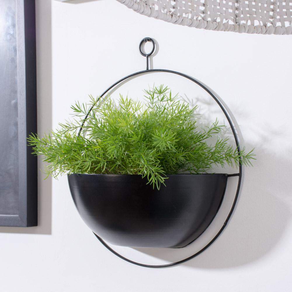 Black Round Wall Planter - Image 2