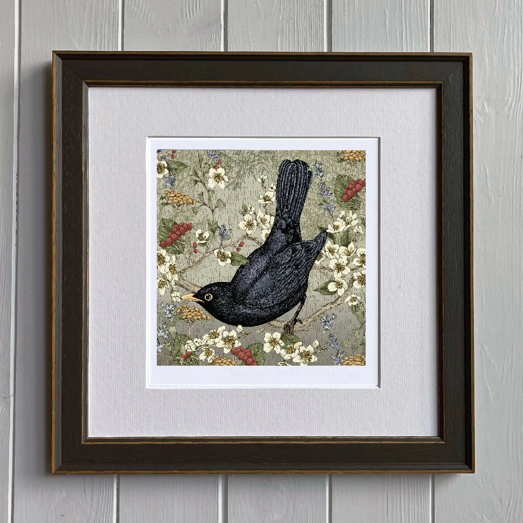 Blackbird Signed and Mounted Giclée Art Print - Image 2