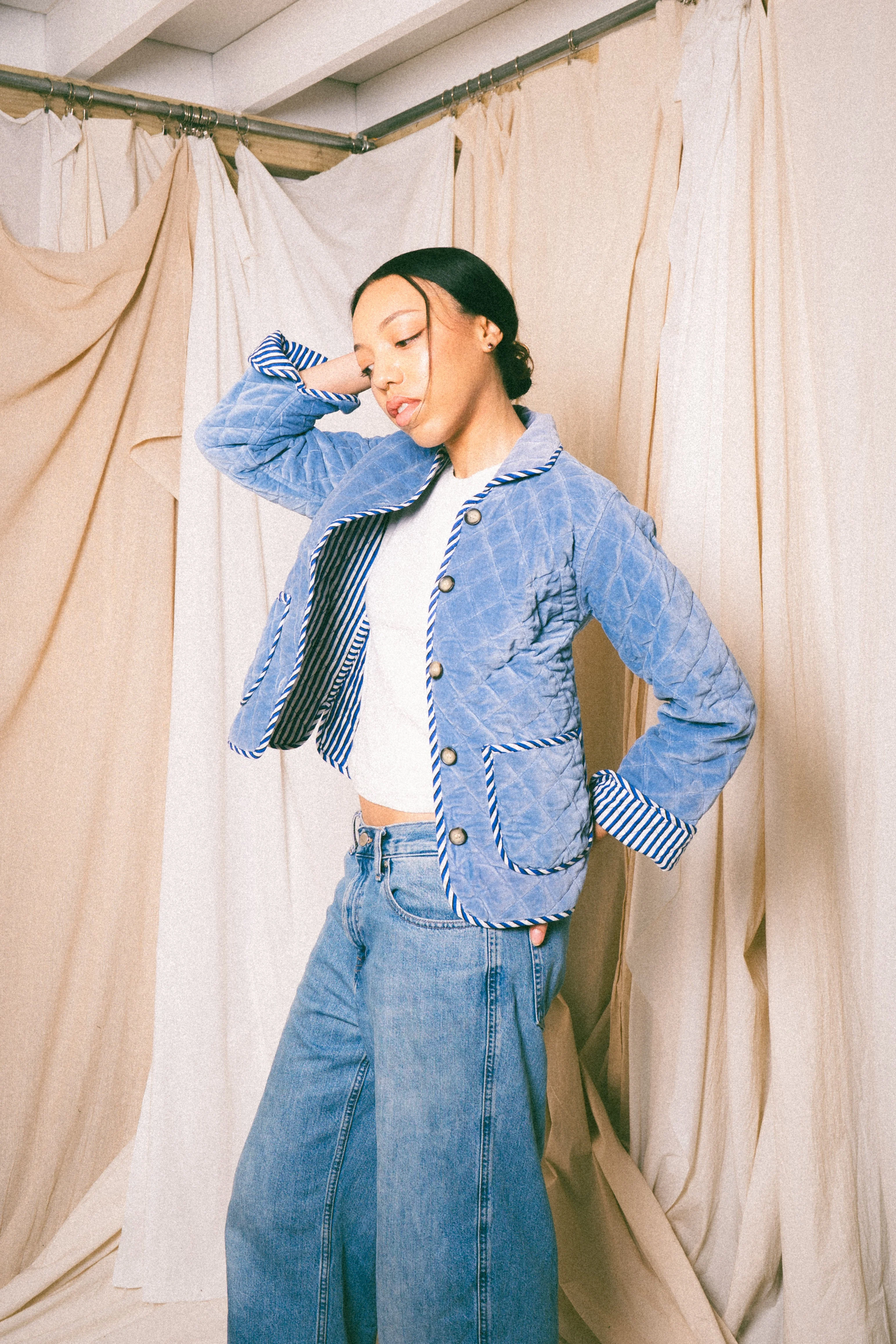 Blue Burford Velvet Jacket - Image 7