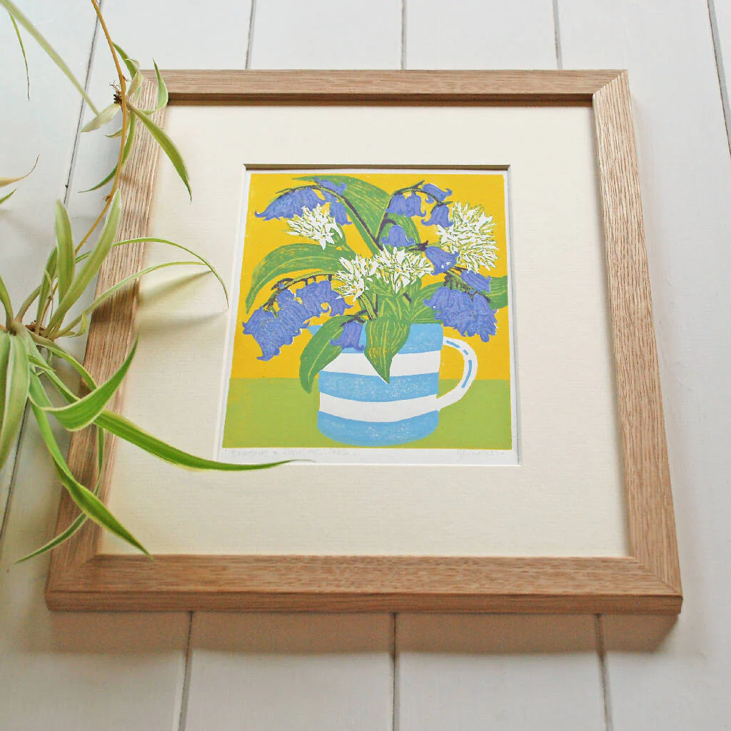 Bluebells and Ramsons - Limited Edition - Original Linocut Print