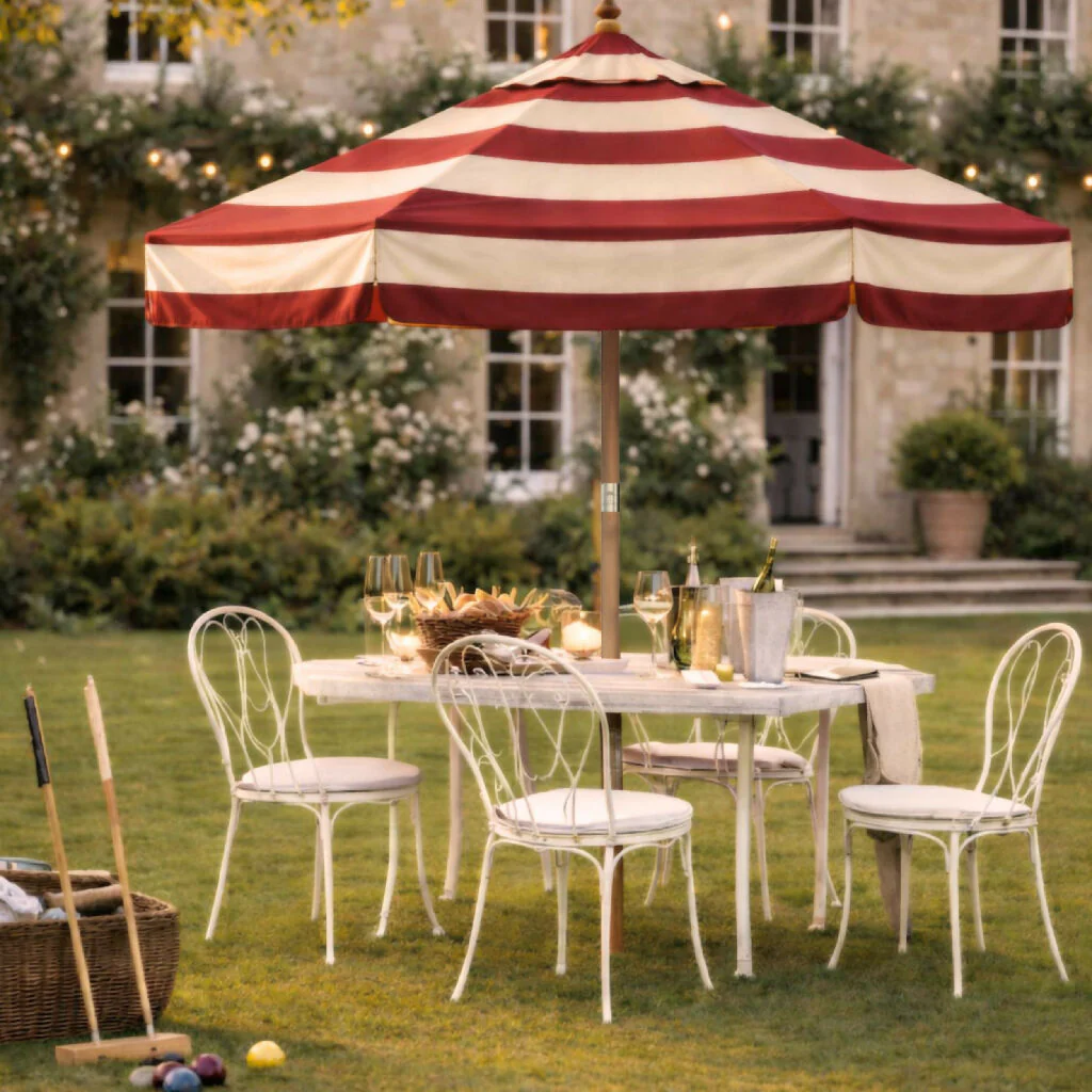 Bounder Stripe Parasol - Riviera Sail (2.4m) - Image 10