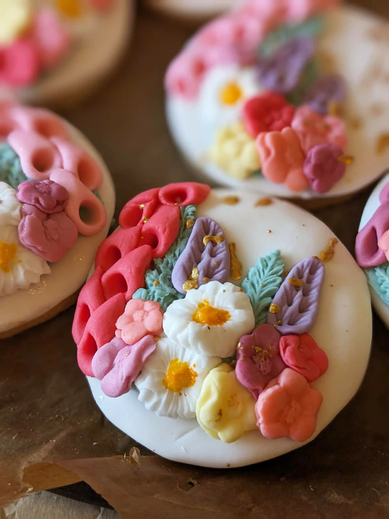 Box of 12 Indivdually wrapped, Personalised Hand Iced Wild flower Biscuits - Image 4