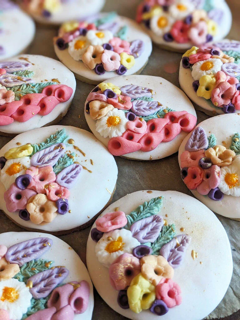 Box of 12 Indivdually wrapped, Personalised Hand Iced Wild flower Biscuits - Image 6