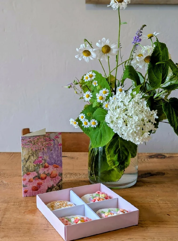 Box of 4 Hand Iced Personalised Wild Flower Biscuits - Image 4