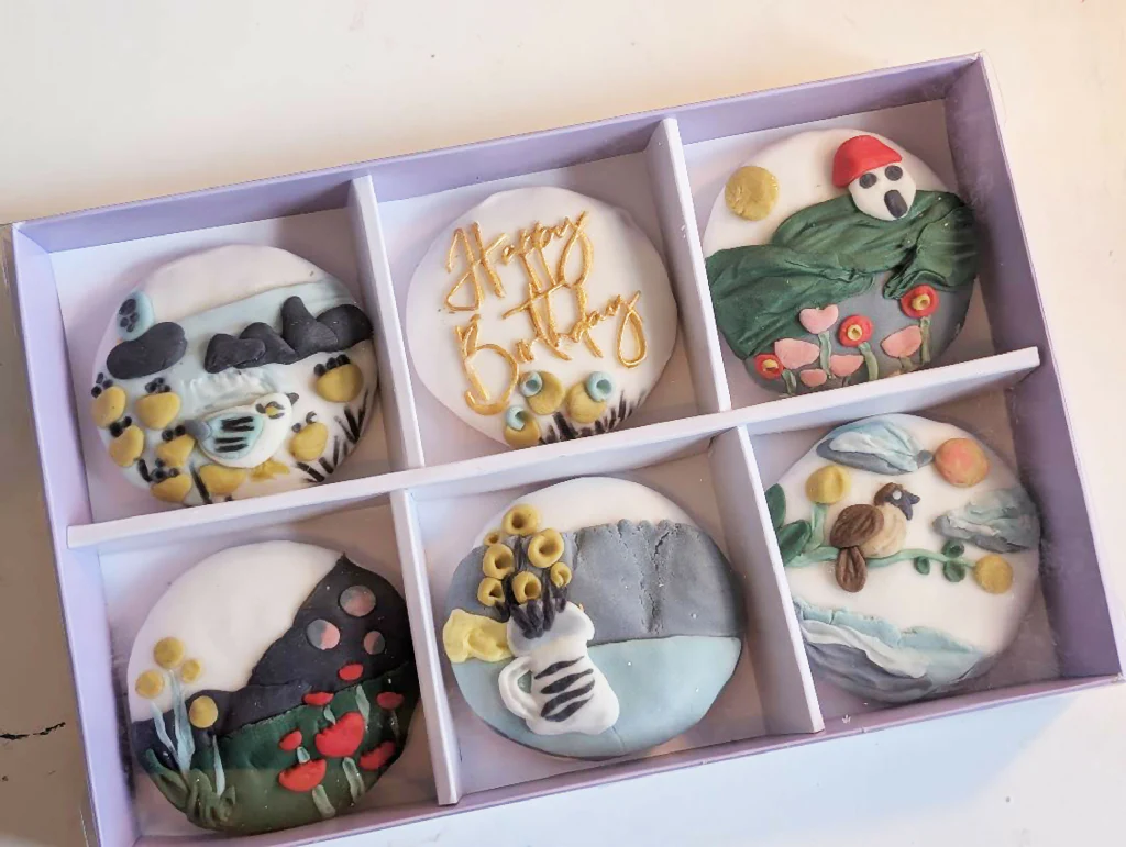Box of 6 Hand Iced Personalised Coastal Biscuits