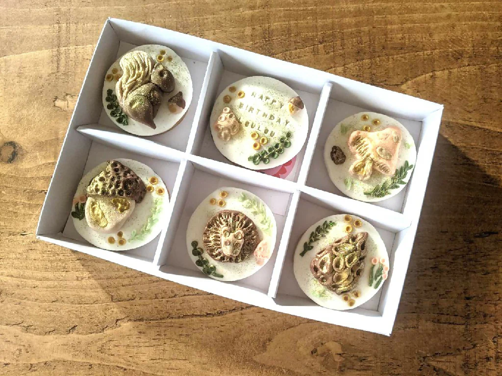 Box of 6 Personalised Hand Iced Woodland Creatures Biscuit Box - Image 7