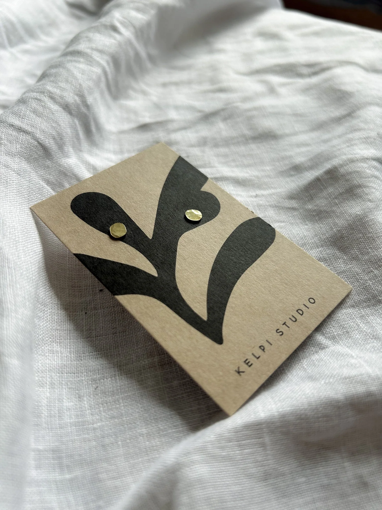 Brass Pebble Studs - Image 2