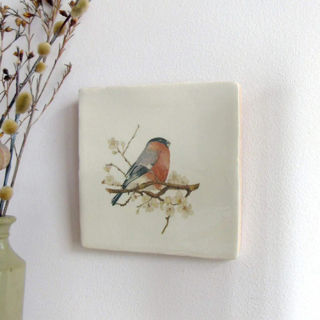 Bullfinch and Blossom Ceramic Tile Wall Art - Image 8