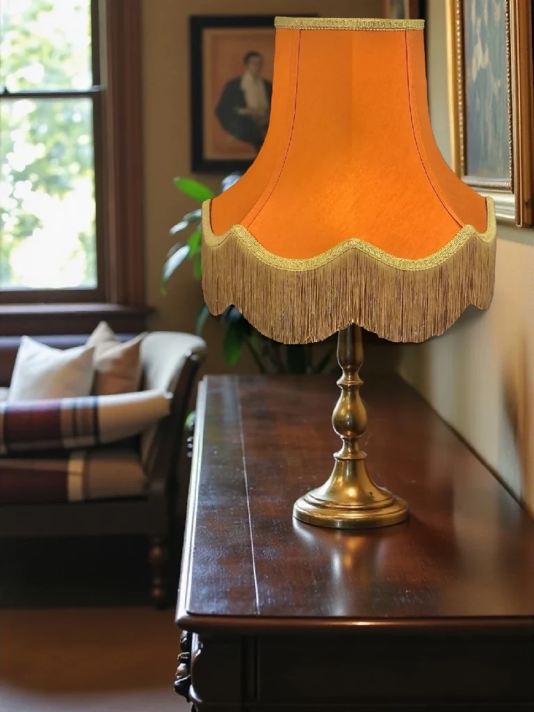 Burnt orange fabric lampshades - Available in 8 sizes - Image 2