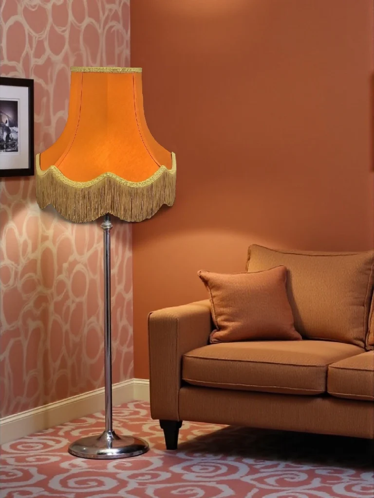 Burnt orange fabric lampshades - Available in 8 sizes - Image 3
