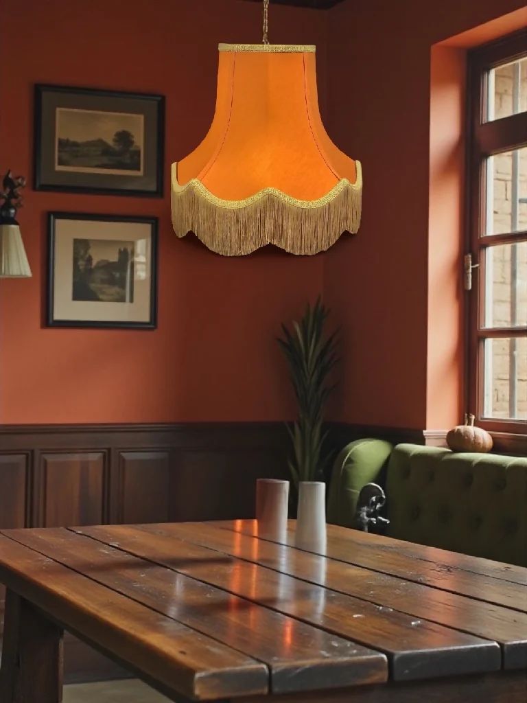 Burnt orange fabric lampshades - Available in 8 sizes - Image 5