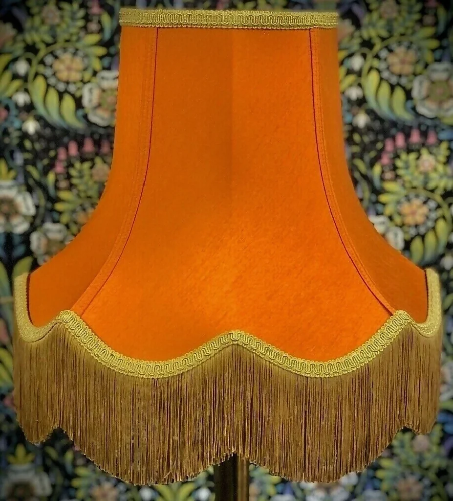 Burnt orange fabric lampshades - Available in 8 sizes - Image 6