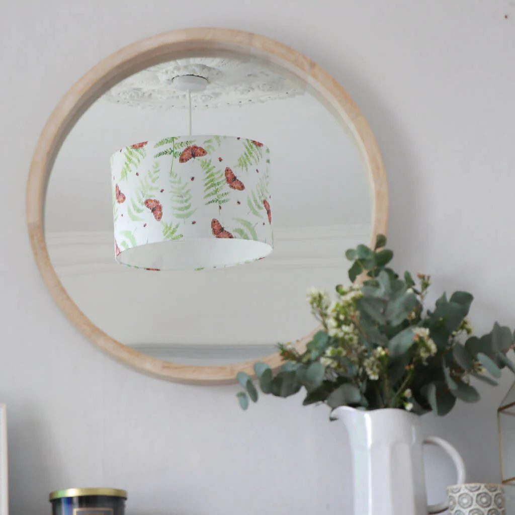 Butterfly and Fern Designer Lampshade - Image 3
