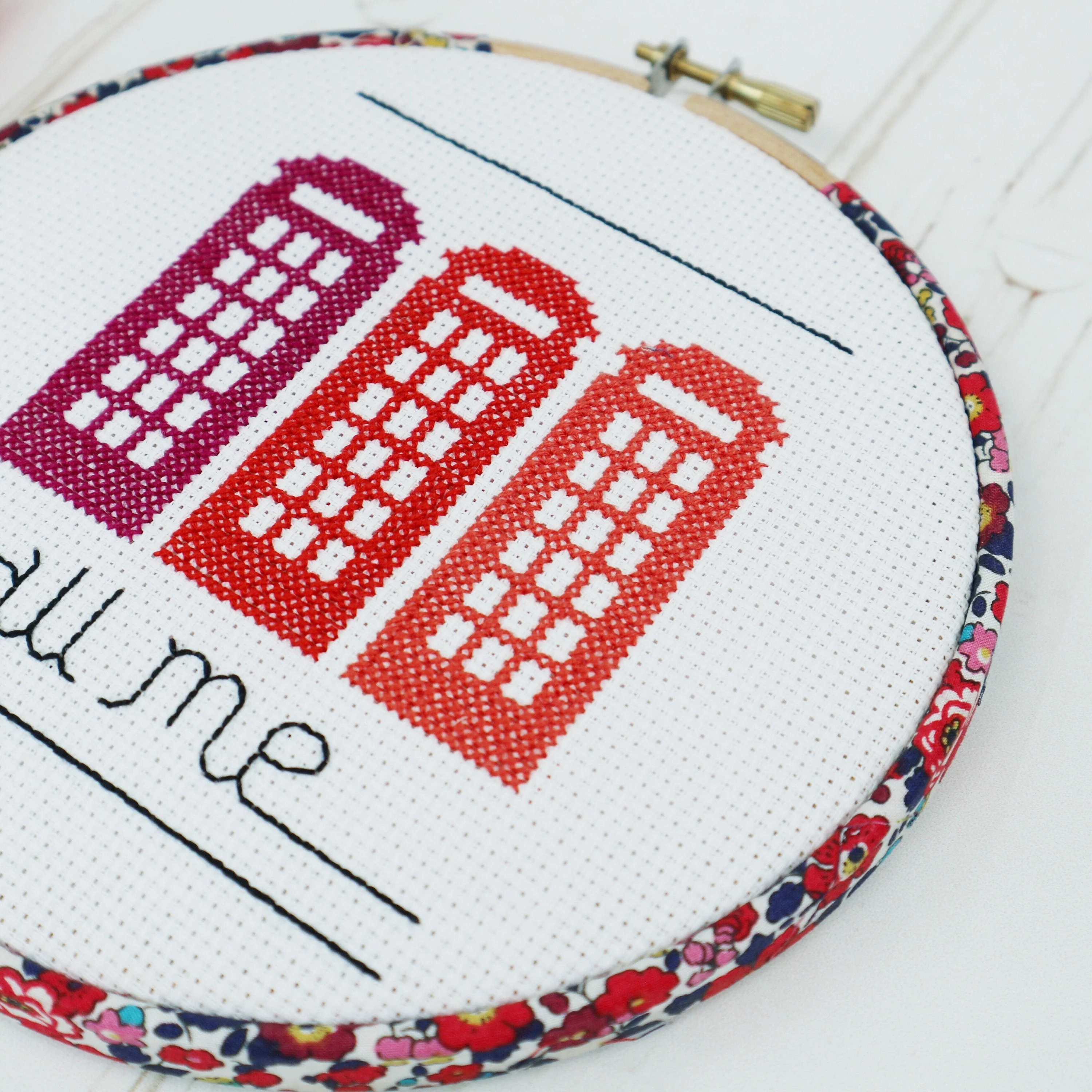 Call Me Cross Stitch Hoop Kit - Image 2