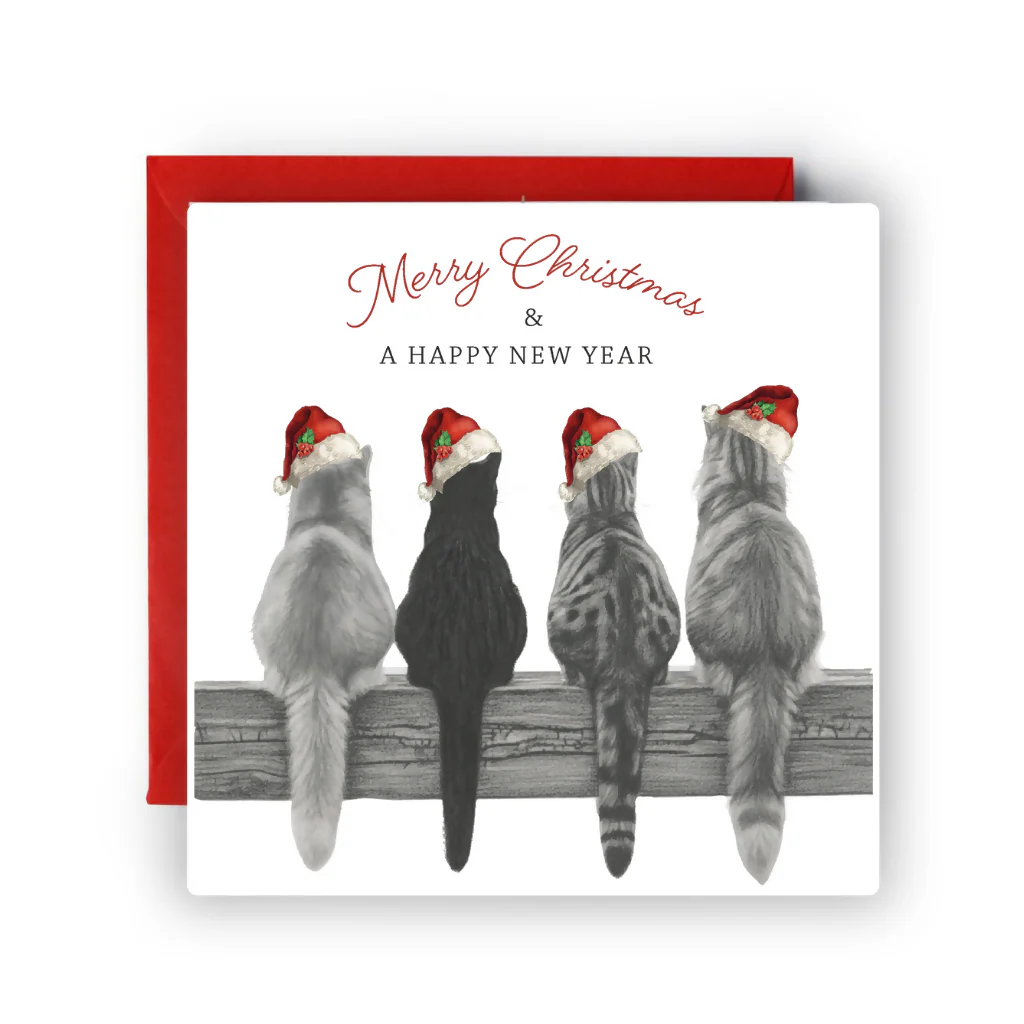 Cats in Christmas Hats Christmas Card