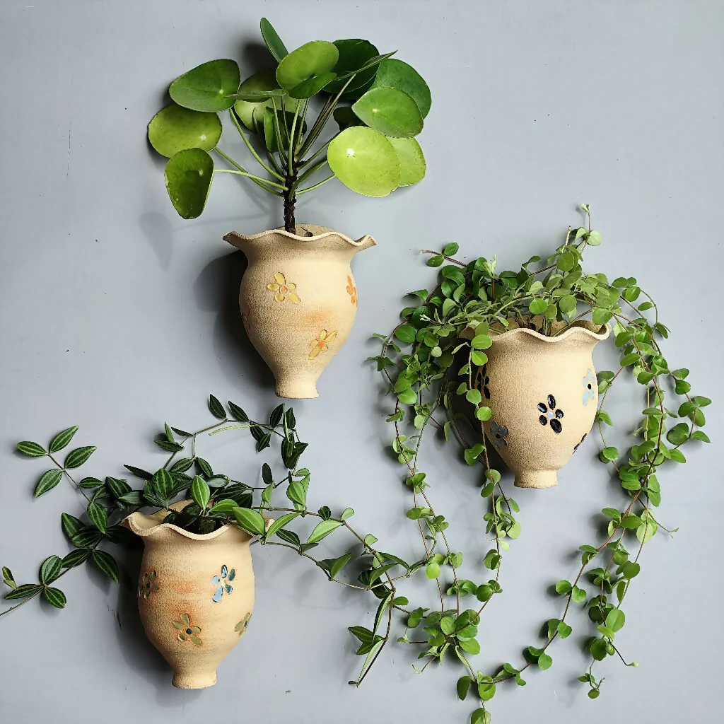 Ceramic Wall Mounted Plant Pot Handmade Hanging Planter