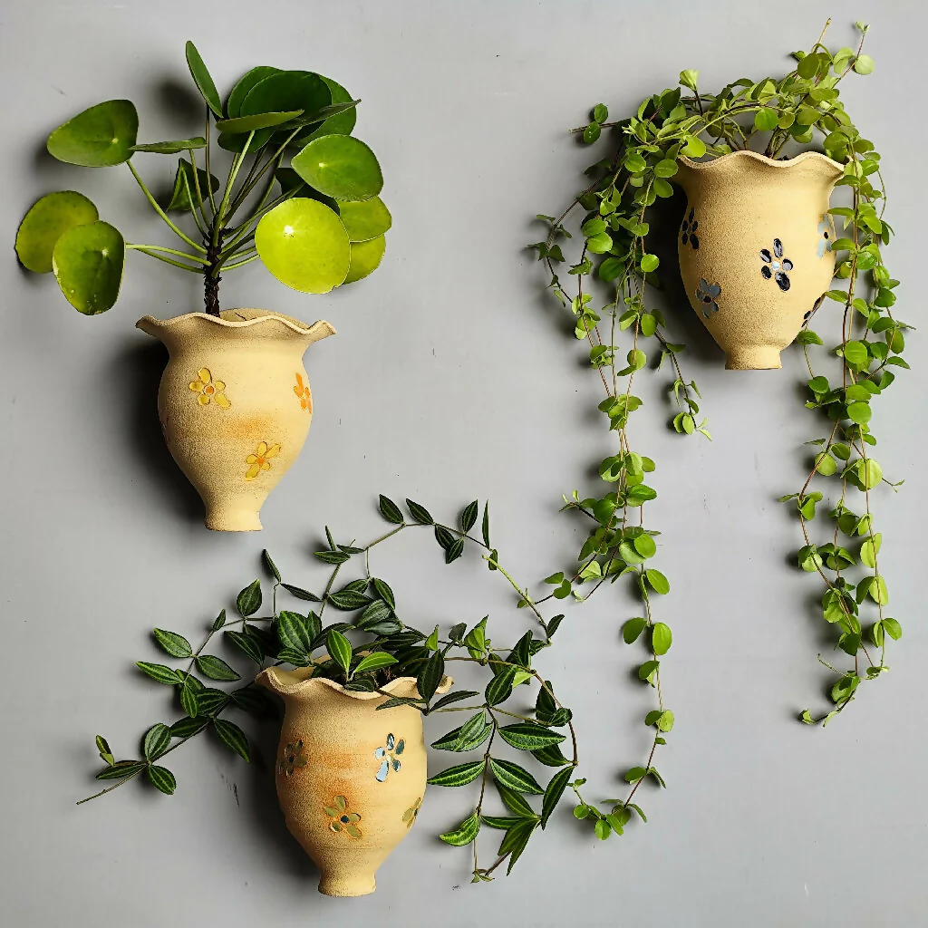 Ceramic Wall Mounted Plant Pot Handmade Hanging Planter - Image 5