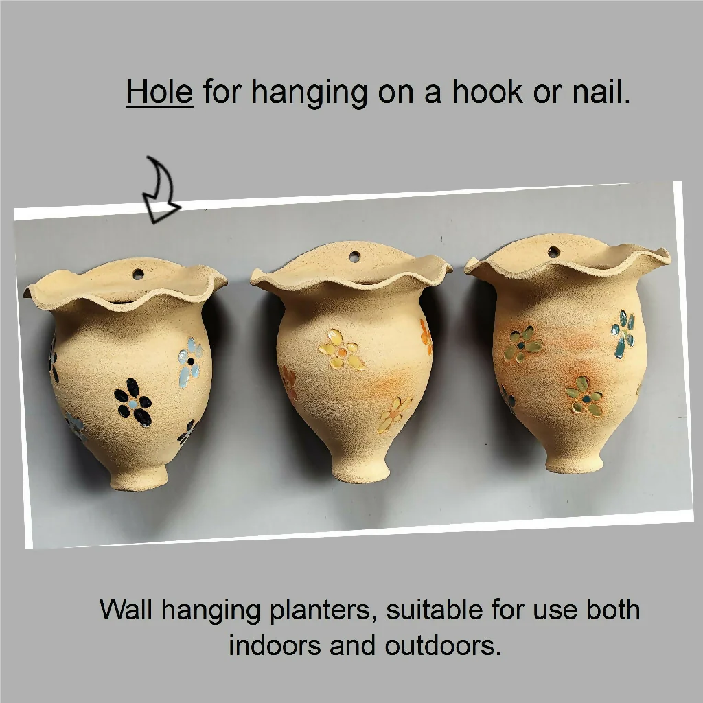 Ceramic Wall Mounted Plant Pot Handmade Hanging Planter - Image 7