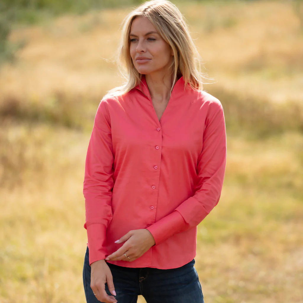 Cotton Chelsea Shirt In Dark Coral