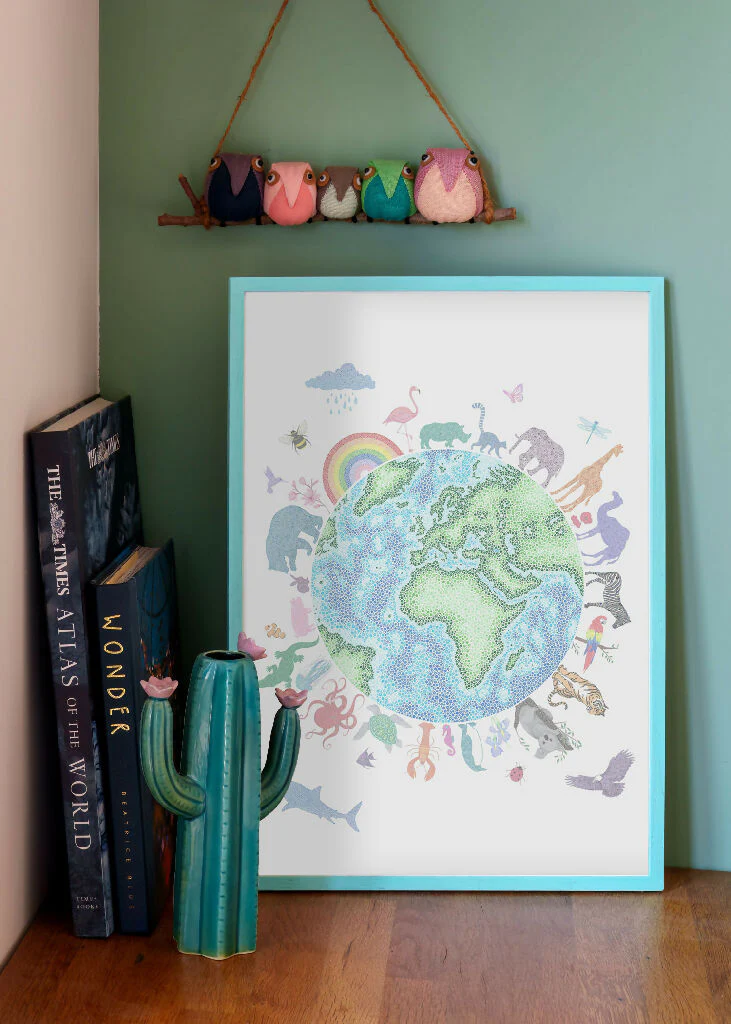 Children's World Print with Illustrations - Image 2