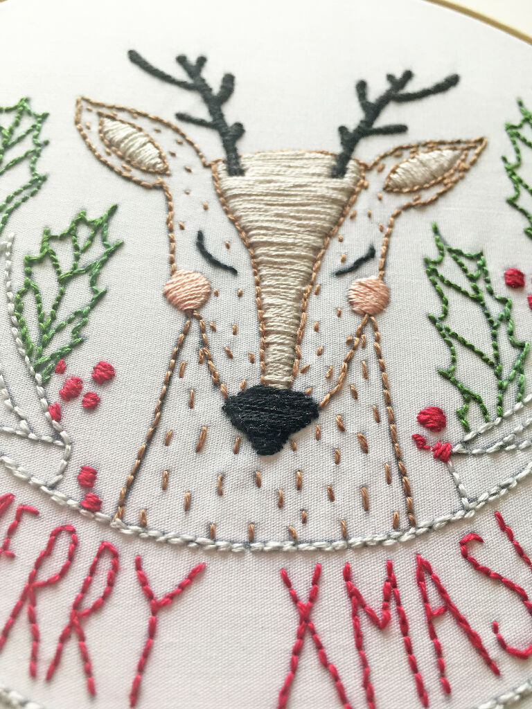 Christmas Embroidery Kit - Christmas Reindeer Embroidery Kit - Image 3
