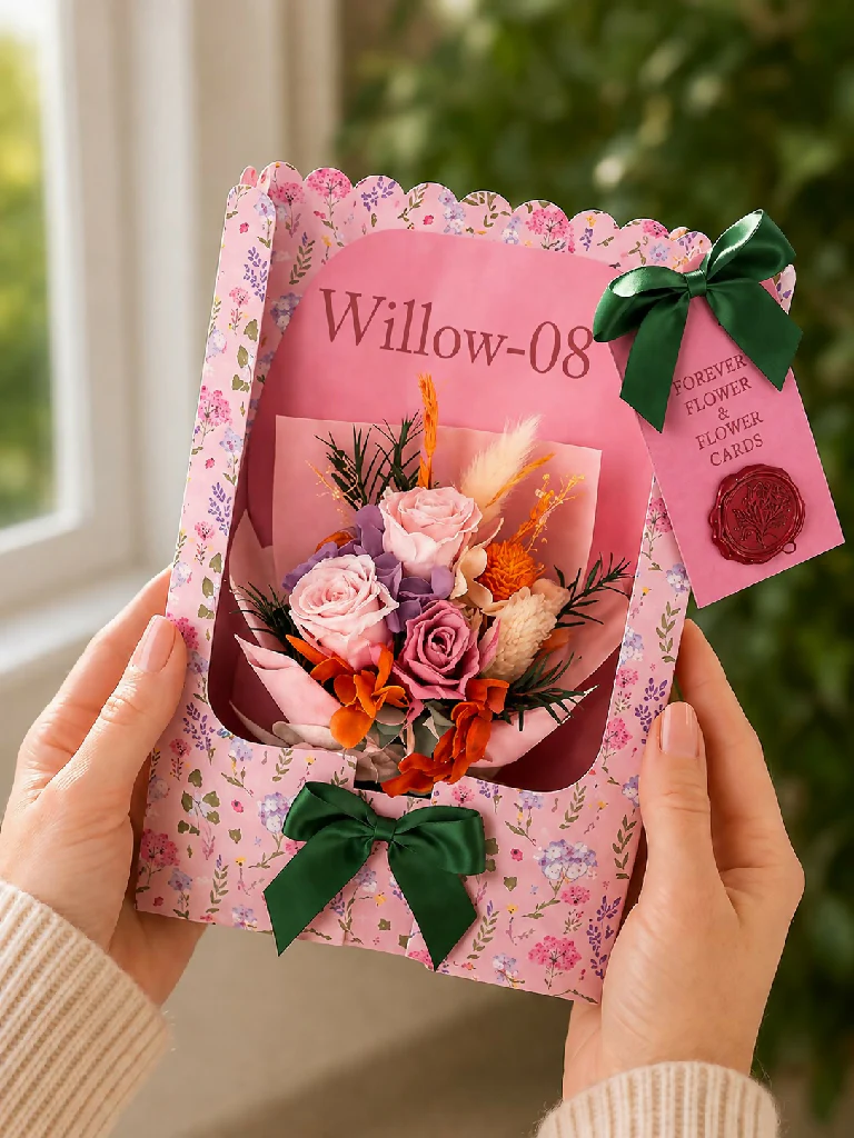 Forever Rose Flower Card -Handmade in the UK with real preserved roses that last for months - Image 11