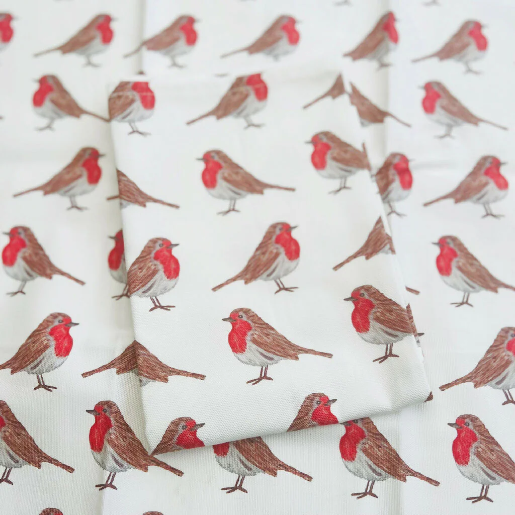 Christmas Robins Organic Cotton Tea Towel - Image 6