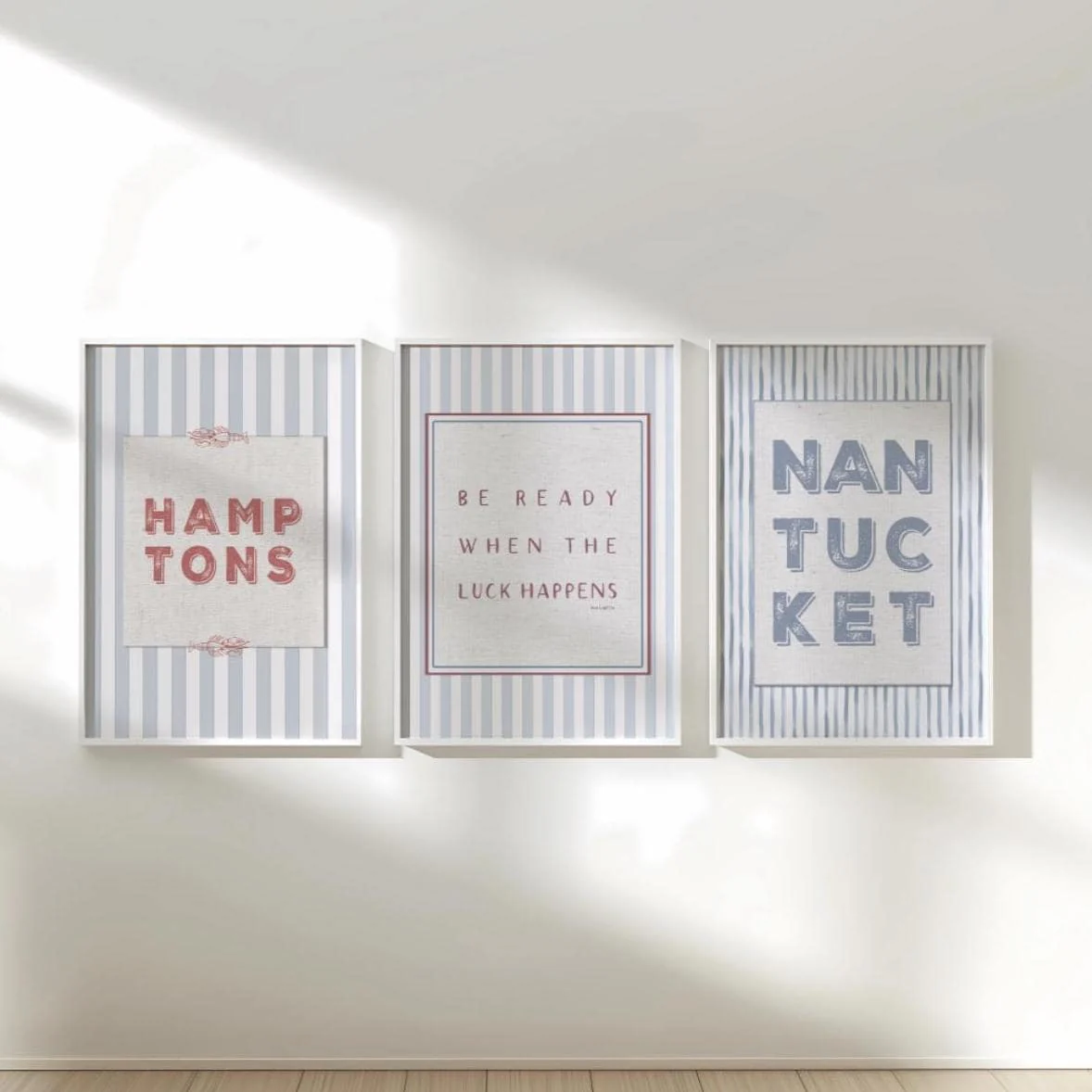 Coastal Wall Art Set of 3 Prints Whimsical Beach House Artwork - Image 2