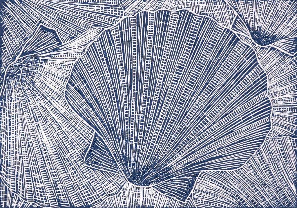 Collection of Scallops Limited Edition Lino Print - Image 2