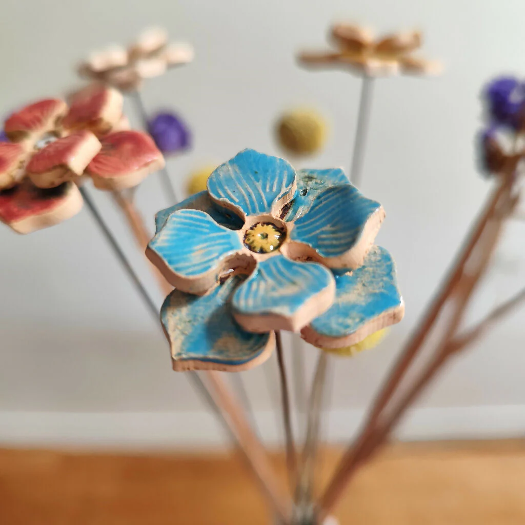 Colourful Ceramic Flower Stems - Handmade Bouquet - Image 4