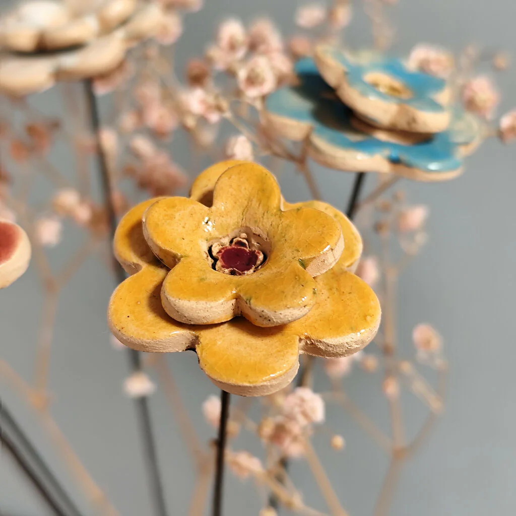 Colourful Ceramic Flower Stems - Handmade Bouquet - Image 5