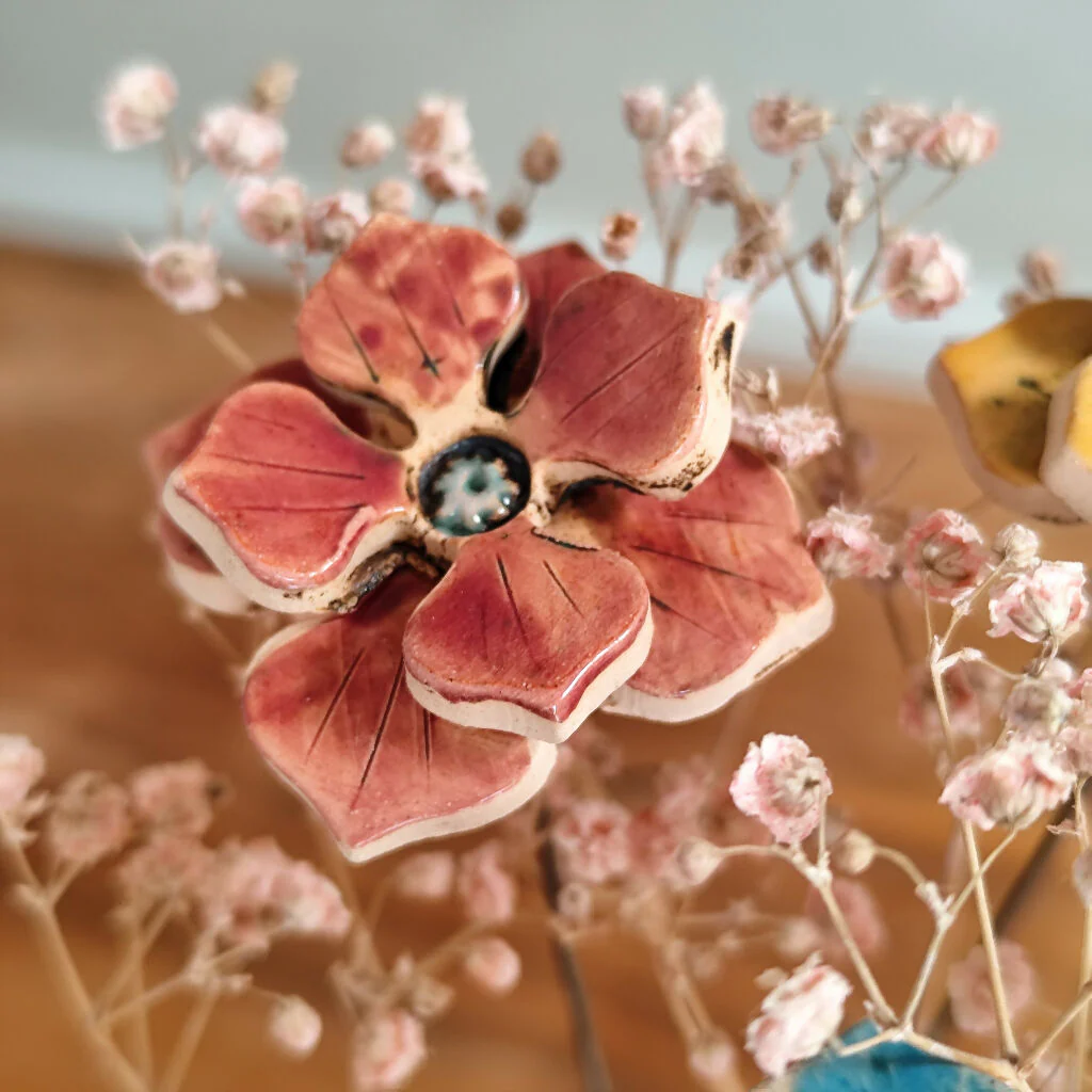 Colourful Ceramic Flower Stems - Handmade Bouquet - Image 6