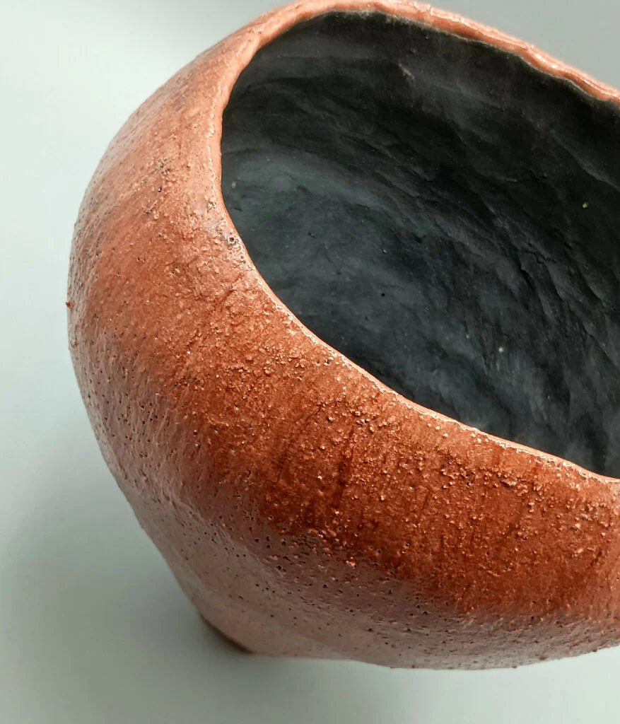 Copper Ember Raku Vessel - Handmade Raku Pottery - Image 2