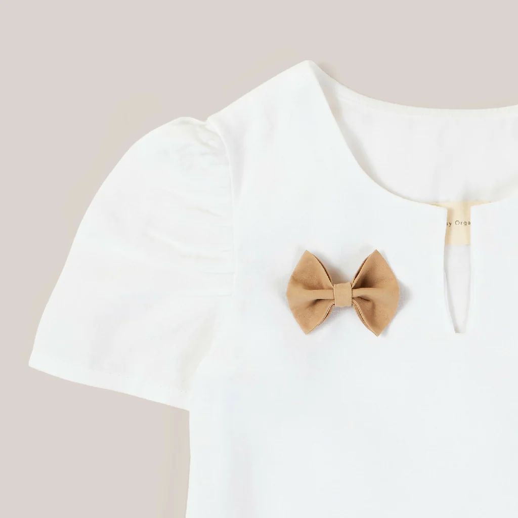 Girls Organic Linen Blouse With Plant-dyed Ribbon Detail - Image 4