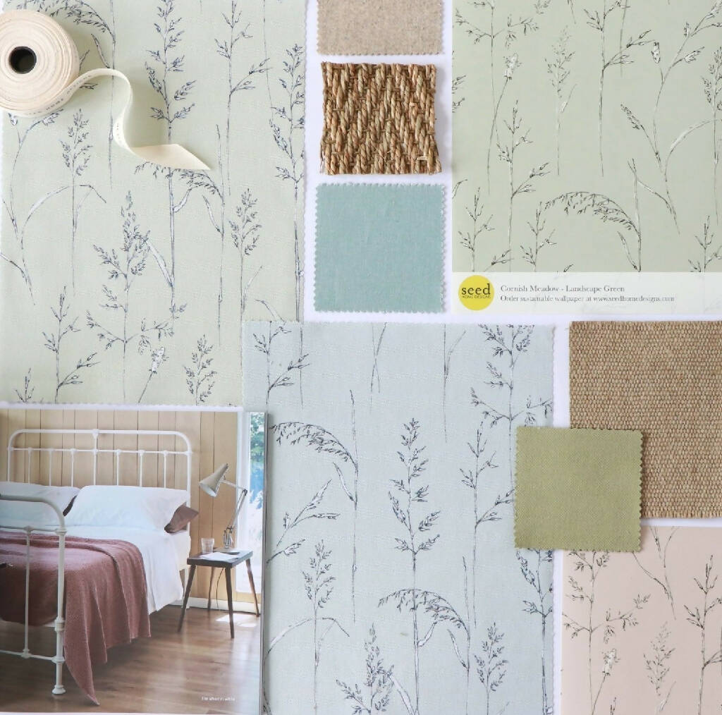 Cornish Meadow Sustainable Wallpaper: Four Colours - Image 3