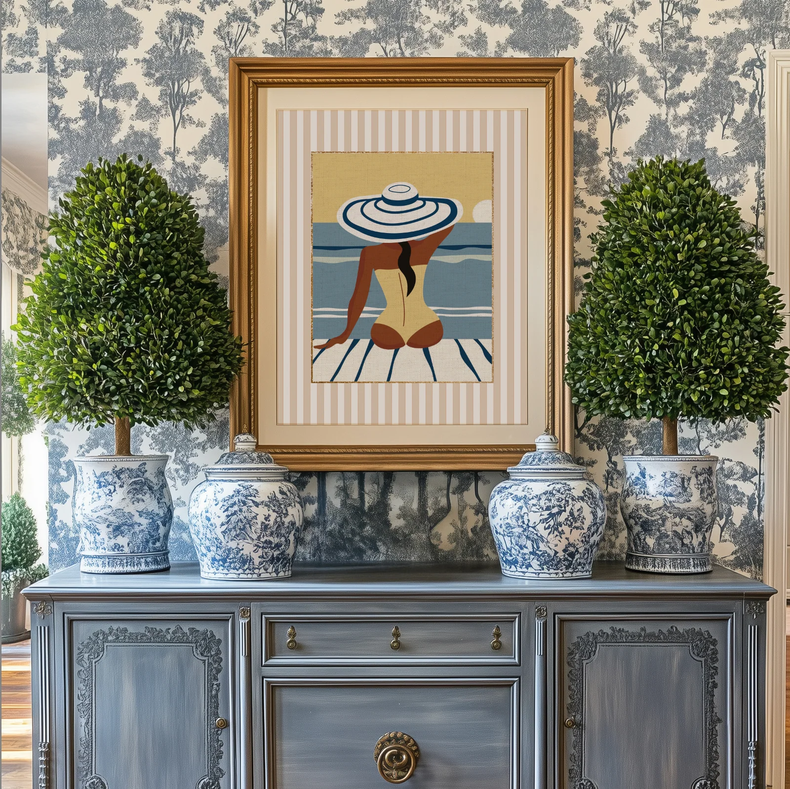 Cote d' Azur Artwork Beach House Collection Gallery Set of 3 Coastal Wall Art - Image 4