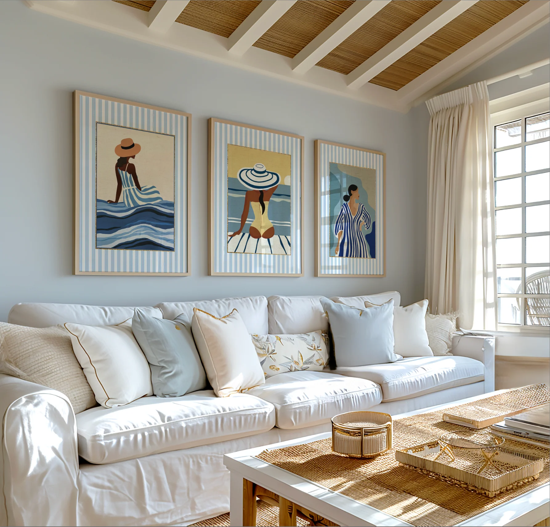 Cote d' Azur Print Coastal Illustration Beach Club Riviera Artwork - Image 4