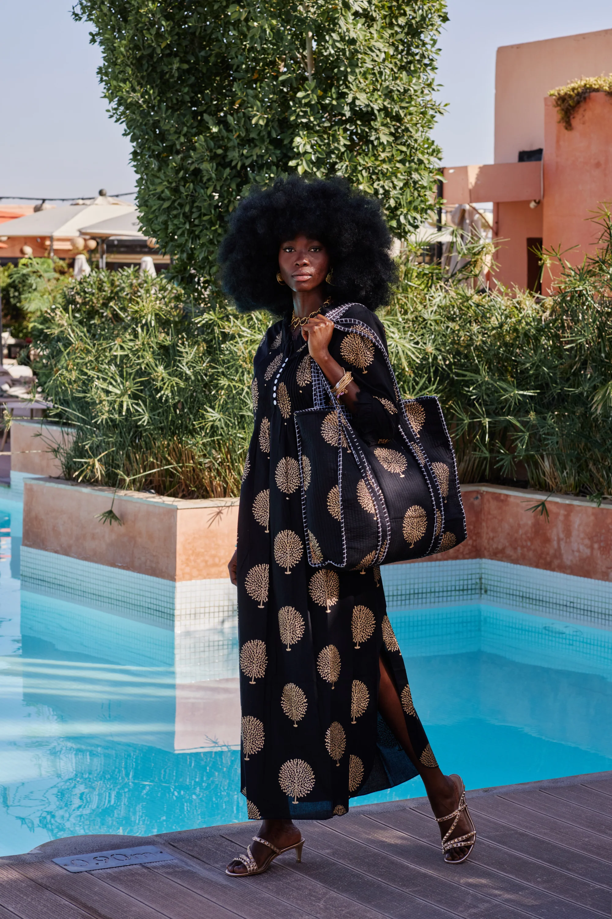 Cotton Annabel Maxi Dress in Midnight - Image 2