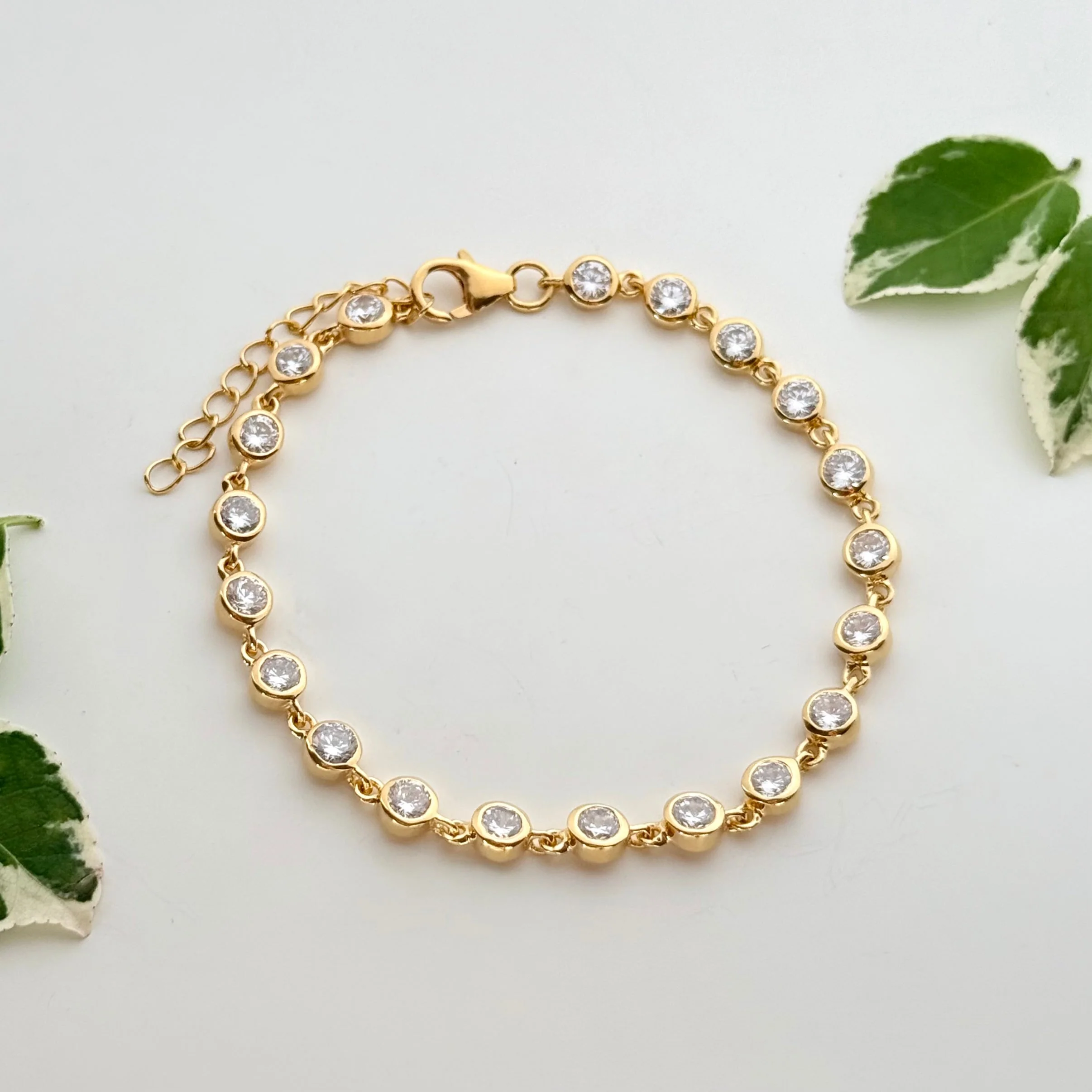 Cubic Zirconia Tennis Bracelet in Vermeil Gold