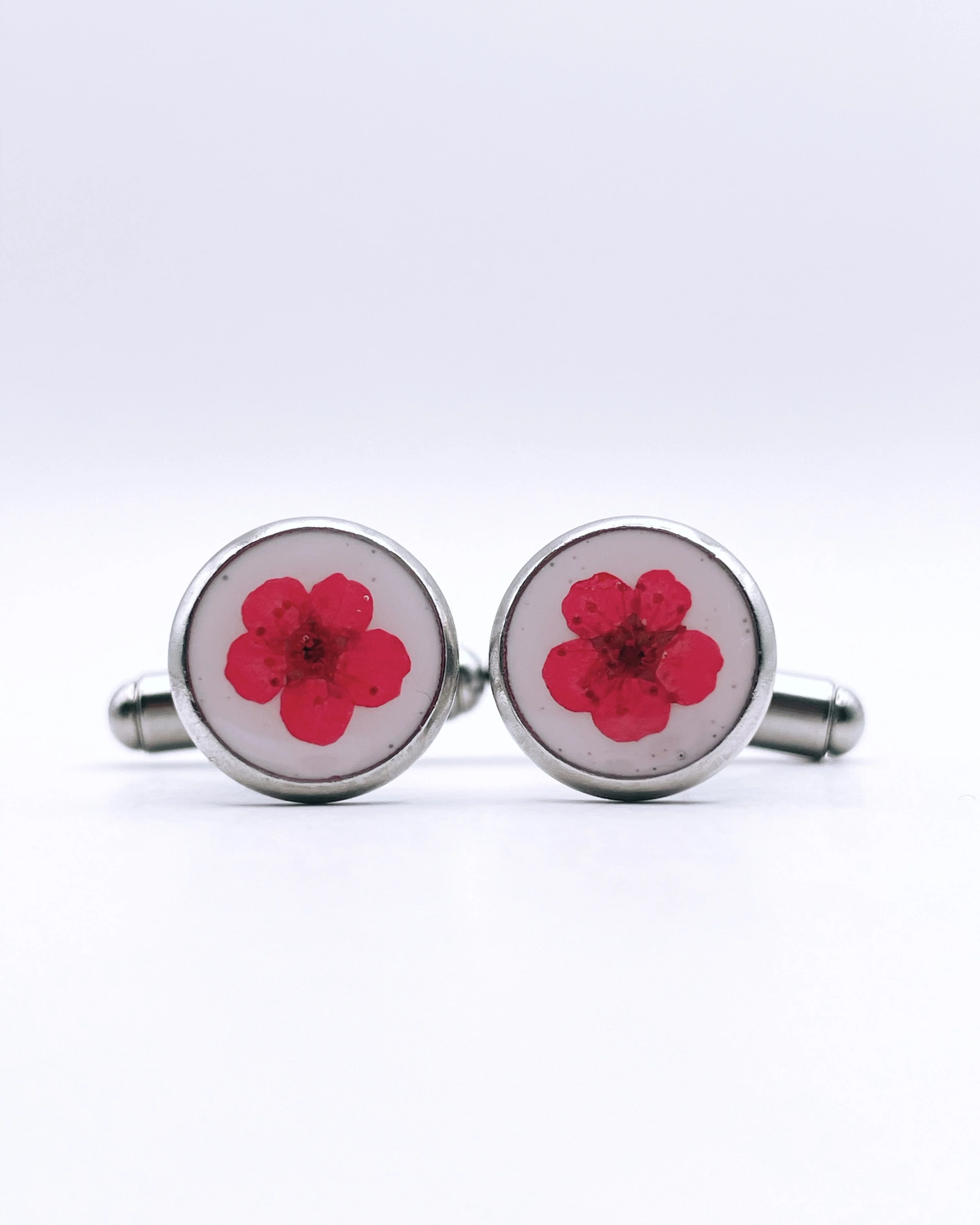 Cufflinks with forget-me-not flowers in 10mm - Image 5
