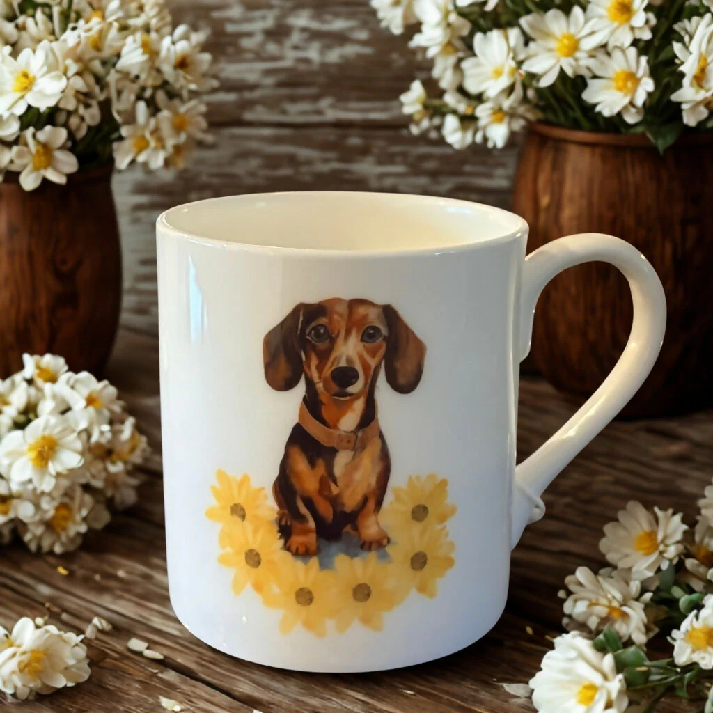 Dachshund Bone China Mug - Country Collection - Image 2