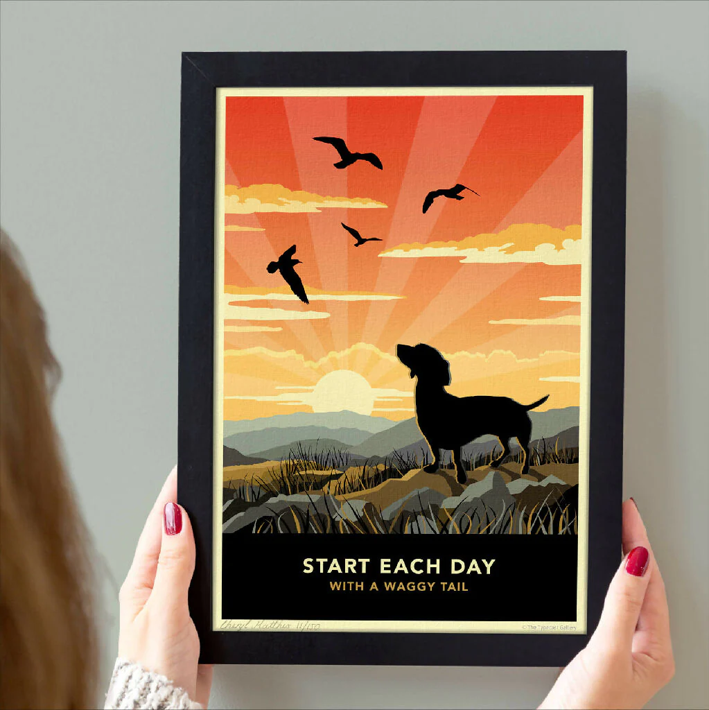 DACHSHUND ‘WAGGY TAILS’ LIMITED EDITION ART PRINT - Image 4